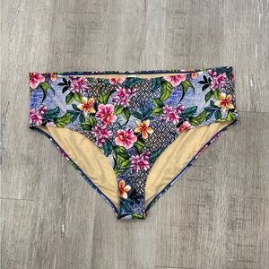 Swimsuits For All Tropical Bikini Bottoms - New - Size 34